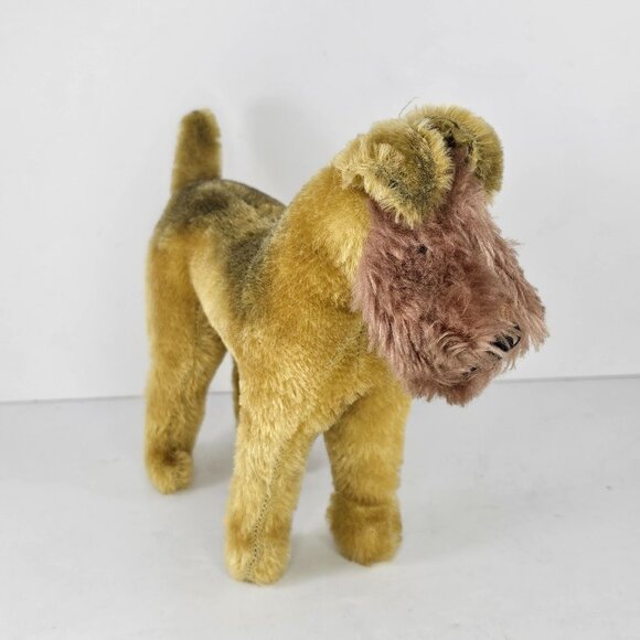 Vintage Mid-Century Steiff Hermann Airedale Terrier Dog Plush Mohair - Picture 3 of 9